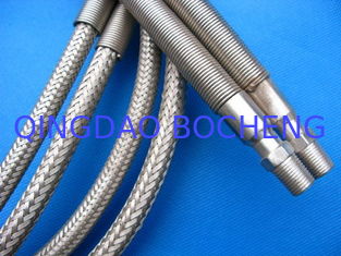 China Silver PTFE  Tube , PTFE  Pipe Wrapped Stainless Steel Wire supplier