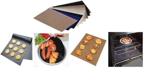 Brown PTFE Coated Fiberglass Cloth Oven Liner Sheets Heat-resistance supplier